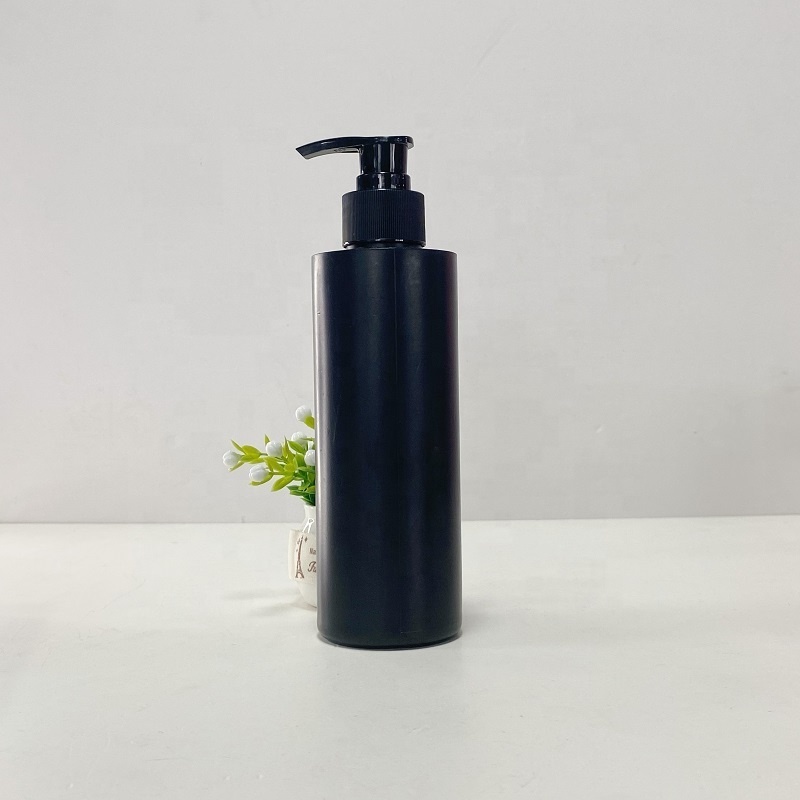 Empty Black Orange Flat Shoulder Pet Plastic 300 400 500 ml Luxury Shampoo Pump Bottles