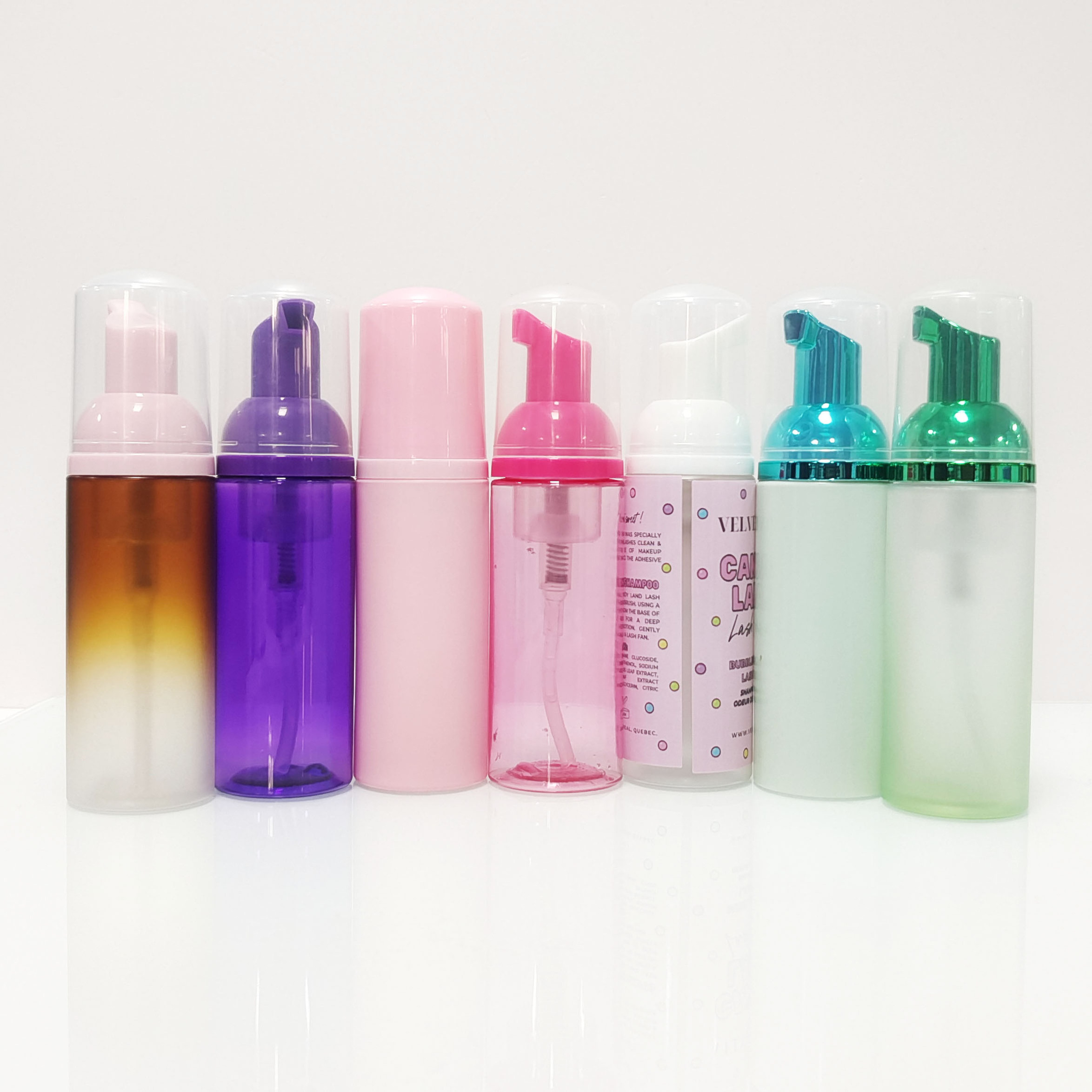 pink frosted custom foam 40ml 50ml 60ml 100ml 120ml 150ml 200ml cleanser foamer mousse soap dispenser foam pump PET bottles