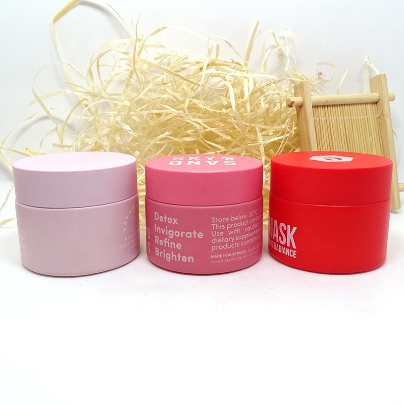 face cream container 100ml 50ml 50g  jar matte pink red ceramic opal white glass jars for cosmetic packaging