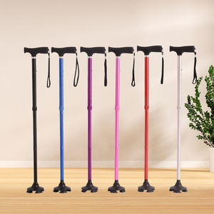 Crutches Four-legged Telescopic Walking Cane for the Elderly Lightweight Multifunctional Non-slip Walking Cane for Cane