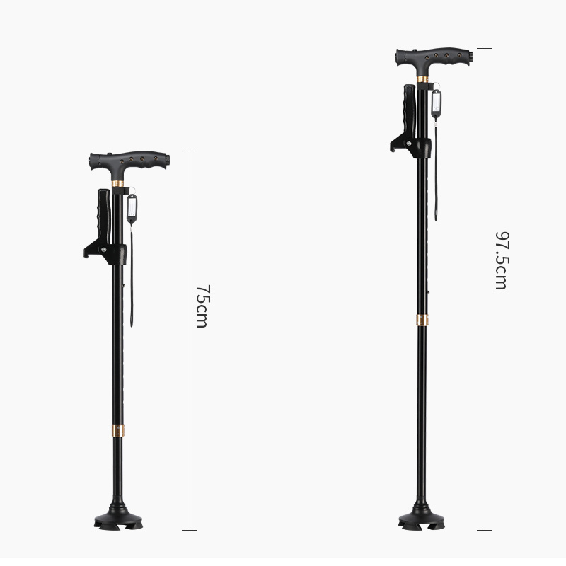 Foldable adjustable foldable free standing cane, pivot tip, heavy duty, with travel bag | Crutch cane for the elderly and adults