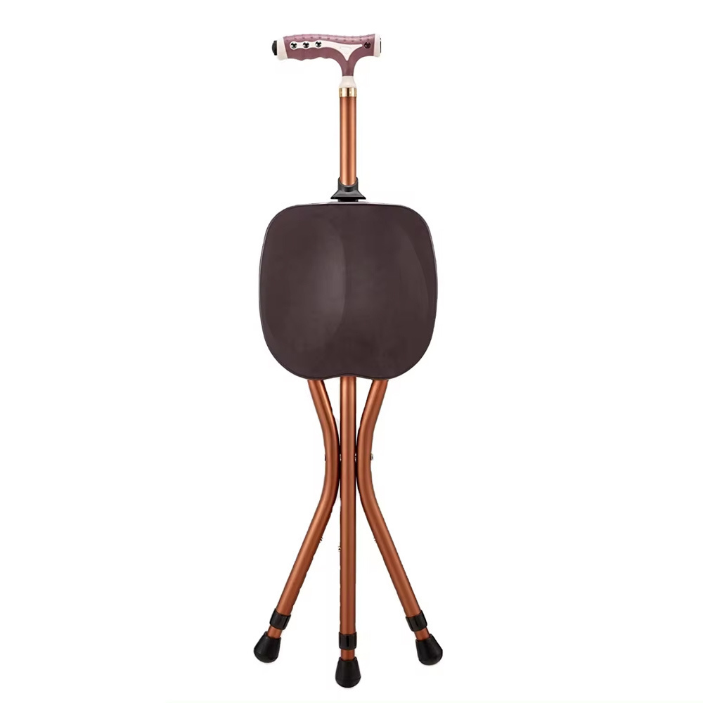 Men's and women's walking cane seat soft cane seat suitable for the elderly crutch seat adjustable folding cane chair