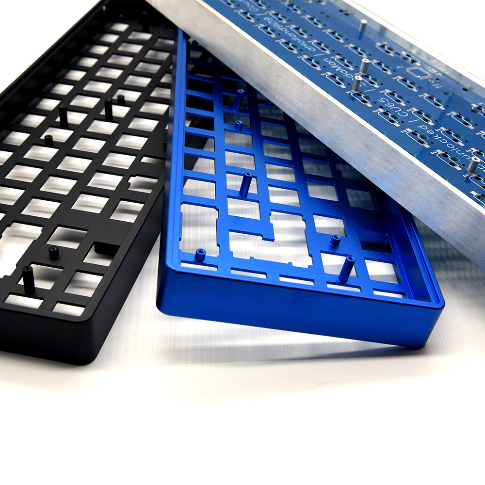 CNC custom machined mechanical keyboard frosted polycarbonate keyboard case keyboard Anodize  Sandblasting machining  service