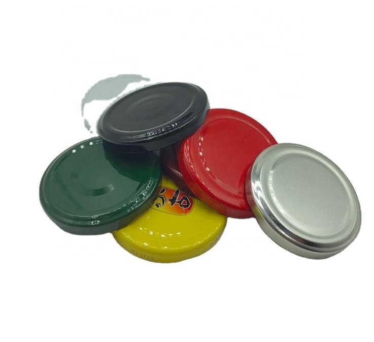 63# Metal twist off caps  for chili sauce customized logo  metal cap