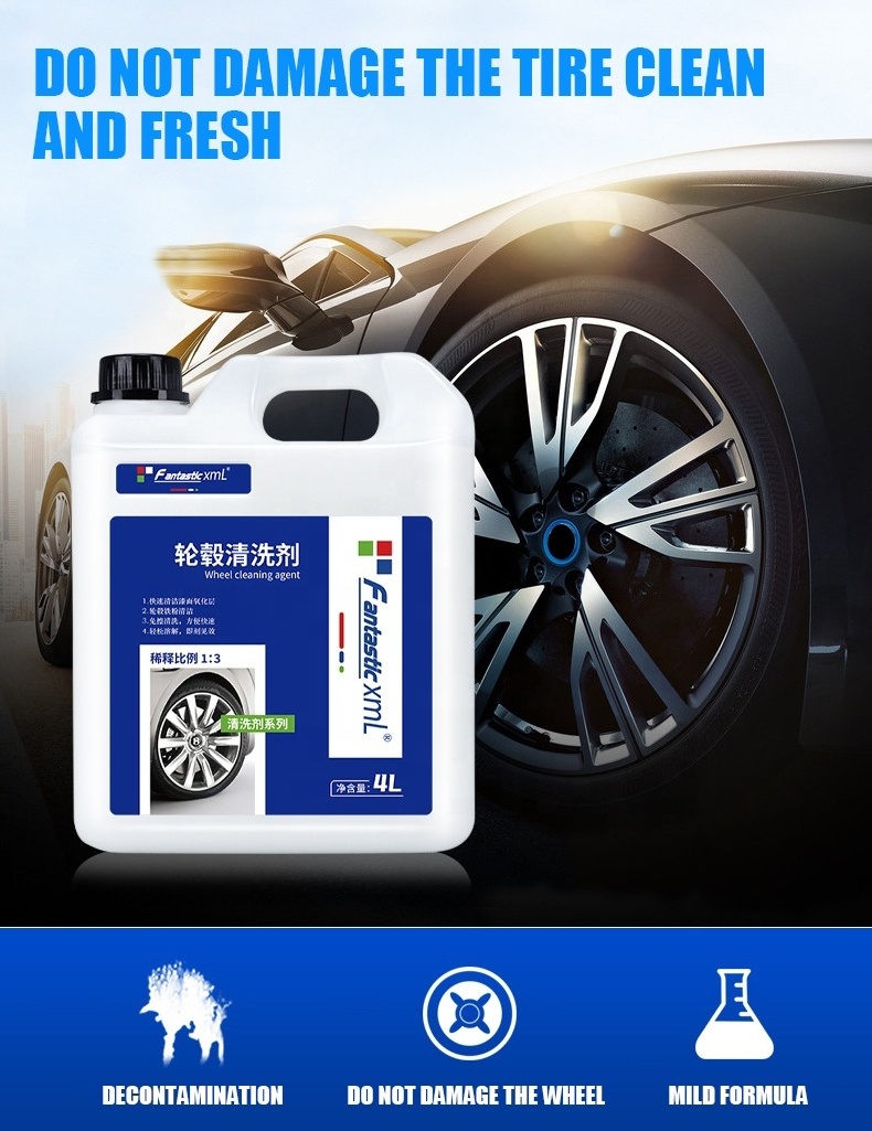 XE Multi-purpose Rust Stain Remover Spray wheel and tire cleaner for Vehicle Surface Car Wheels Cleaner iron 4L