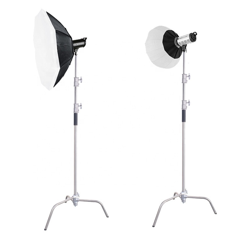 Stainless Steel Heavy Duty C Stand 1.5-3.3 Meters Adjustable Photographic Sturdy Tripod for Reflectors Softboxes