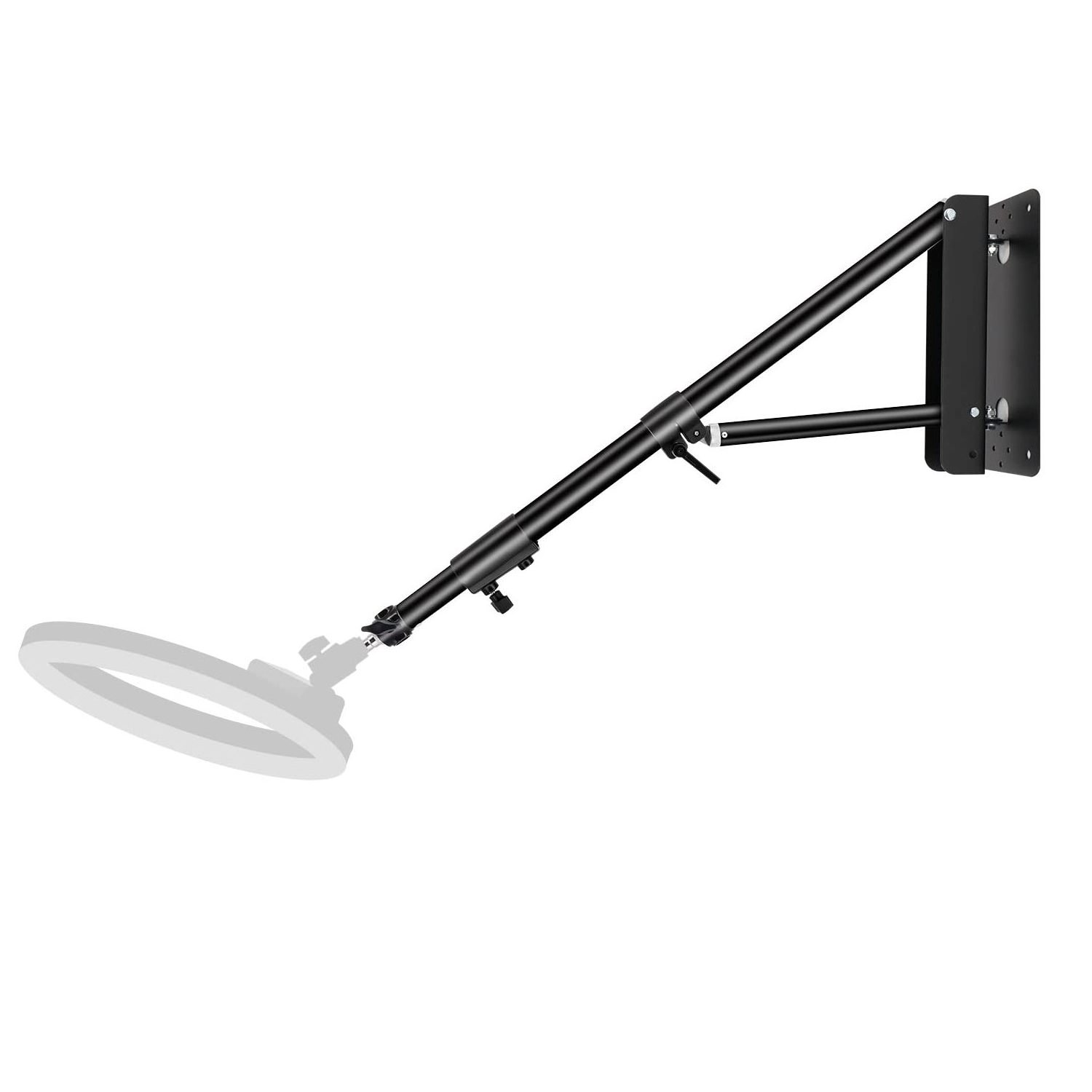 Wall Mounted 18'' Ring Light For Beauty Salon Barber Makeup Photography Lighting Softbox Studio Wall Mounting Triangle Boom Arm