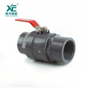 China supplier plastic pvc two pieces ball valve with stainless steel handle