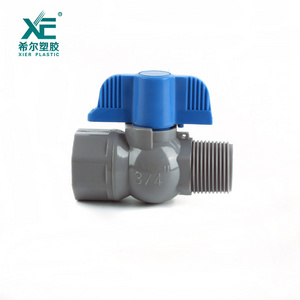 Factory price wholesale blue handle water supply male female threaded 3/4" pvc ball valve