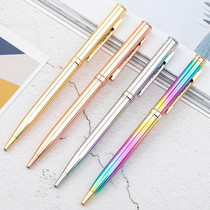 Gradient Gainbow Pens for Office Executive Business laser metal ballpoint pens custom