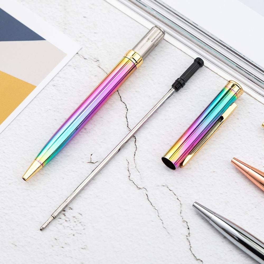 Gradient Gainbow Pens for Office Executive Business laser metal ballpoint pens custom