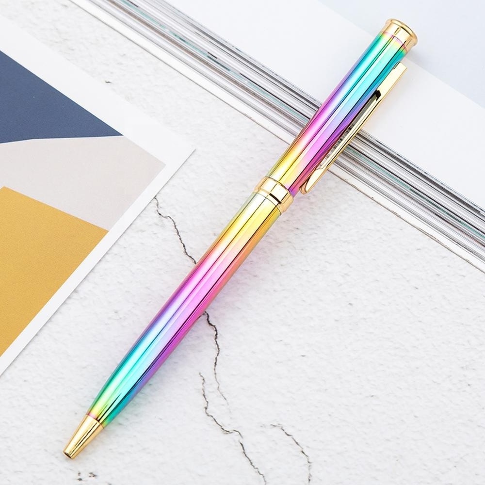 Gradient Gainbow Pens for Office Executive Business laser metal ballpoint pens custom