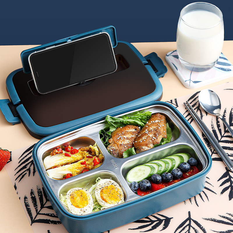 Portable Thermal Insulation Stainless Steel Bento Lunch Box Vintage With Water Bottle Eco Friendly Lunch Box