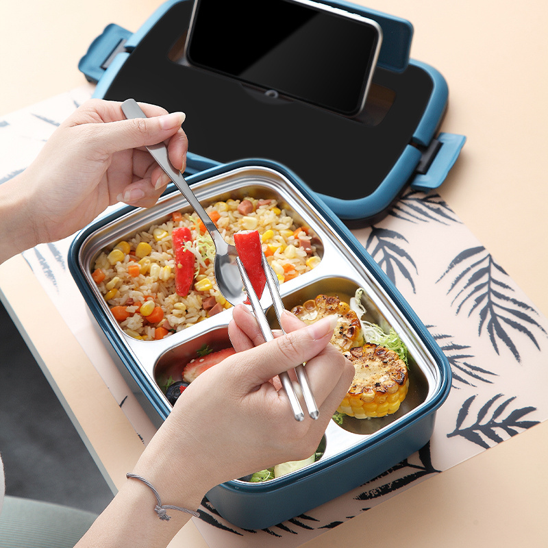 Portable Thermal Insulation Stainless Steel Bento Lunch Box Vintage With Water Bottle Eco Friendly Lunch Box