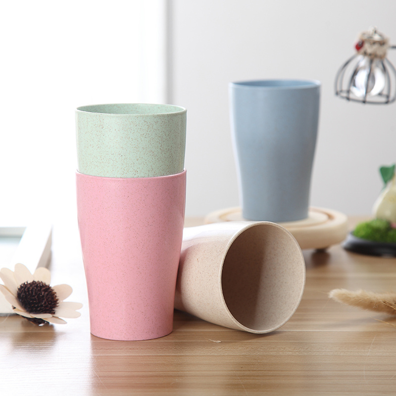 2022 Hot Sale Unbreakable Eco-Friendly Biodegradable Reusable Wheat Straw Drinking Cup Set