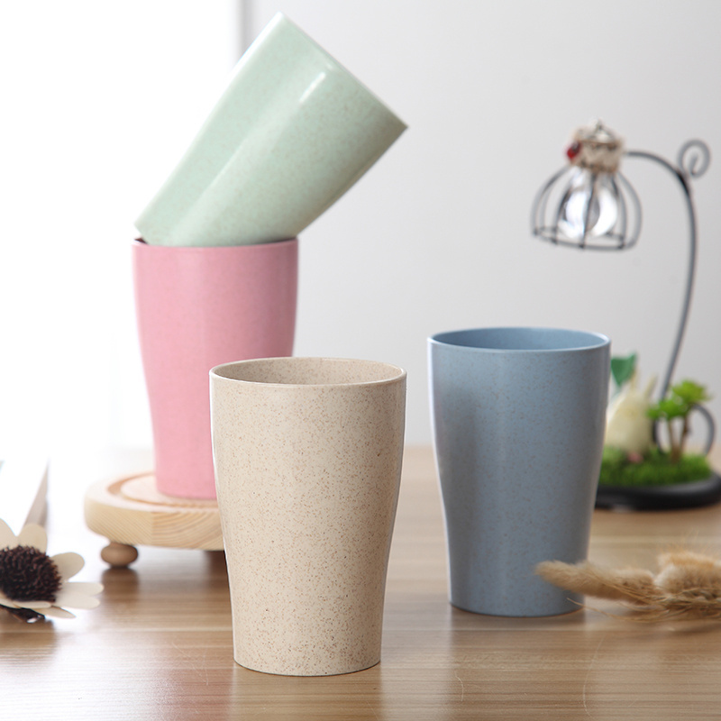 2022 Hot Sale Unbreakable Eco-Friendly Biodegradable Reusable Wheat Straw Drinking Cup Set