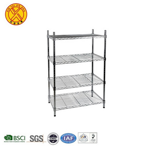 Customized 4 tier metal wire mesh storage shelving shelf unit