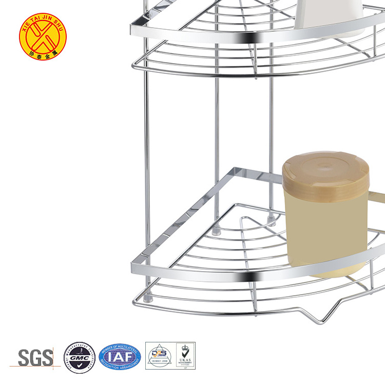 Factory price shampoo rack corner storage 3 tier metal bathroom shower shelf