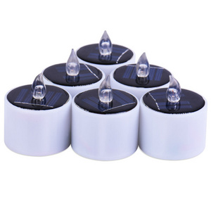 OEM 5.2 * 5.9cm Solar Powered LED Electronic Candle Battery Wedding Decor Romantic Warm White Tea Light