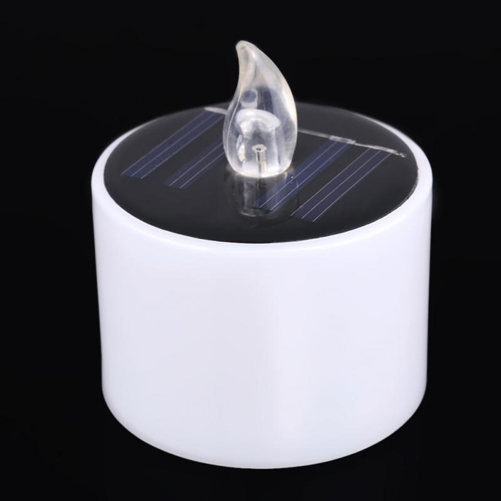 OEM 5.2 * 5.9cm Solar Powered LED Electronic Candle Battery Wedding Decor Romantic Warm White Tea Light