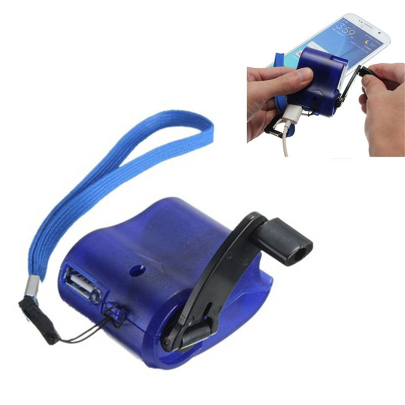 Free Ship Mobile Phone Emergency Power USB Hand Crank Charger Electric Generator Universal Mobile Charge Hand Dynamo Charging OEM