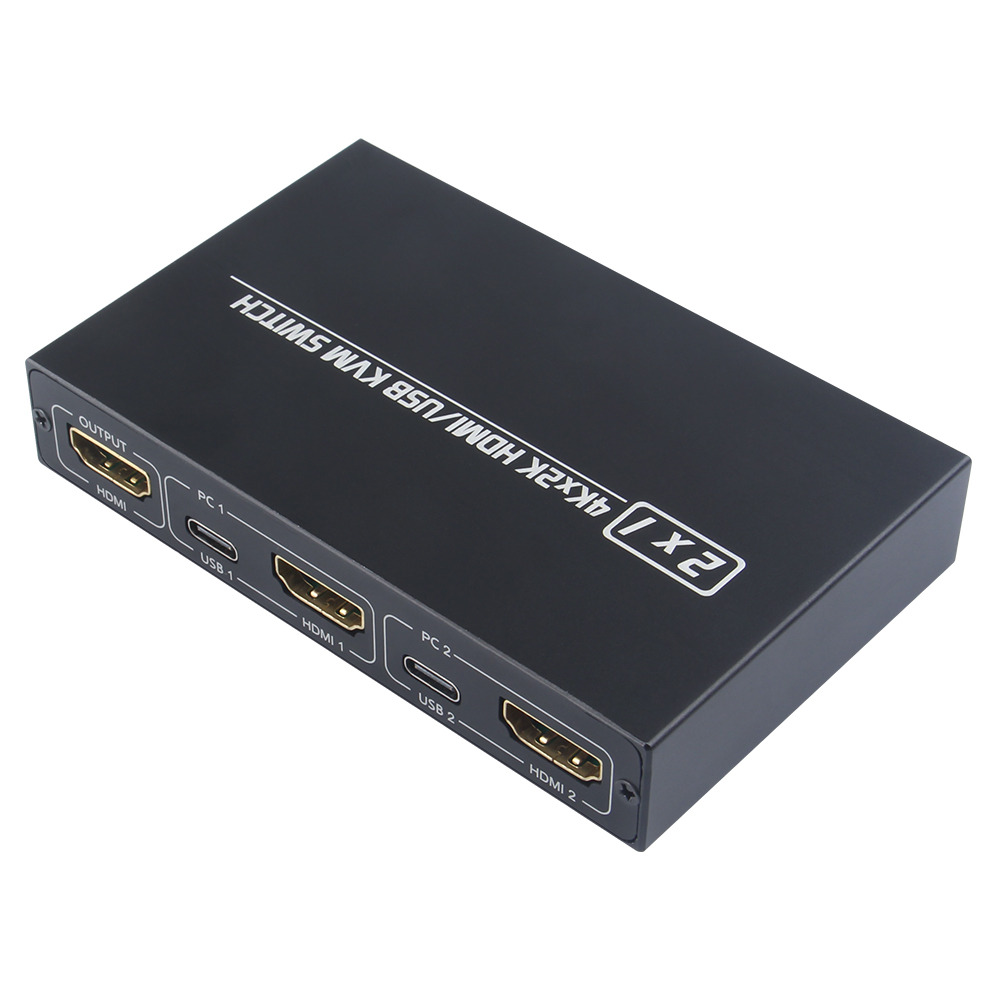 Support HD 2K*4K AIMOS AM-KVM 201CL 2-in-1 HD/USB KVM Switch 2 Hosts Share 1 Monitor/Keyboard& Mouse Set KVM Switch