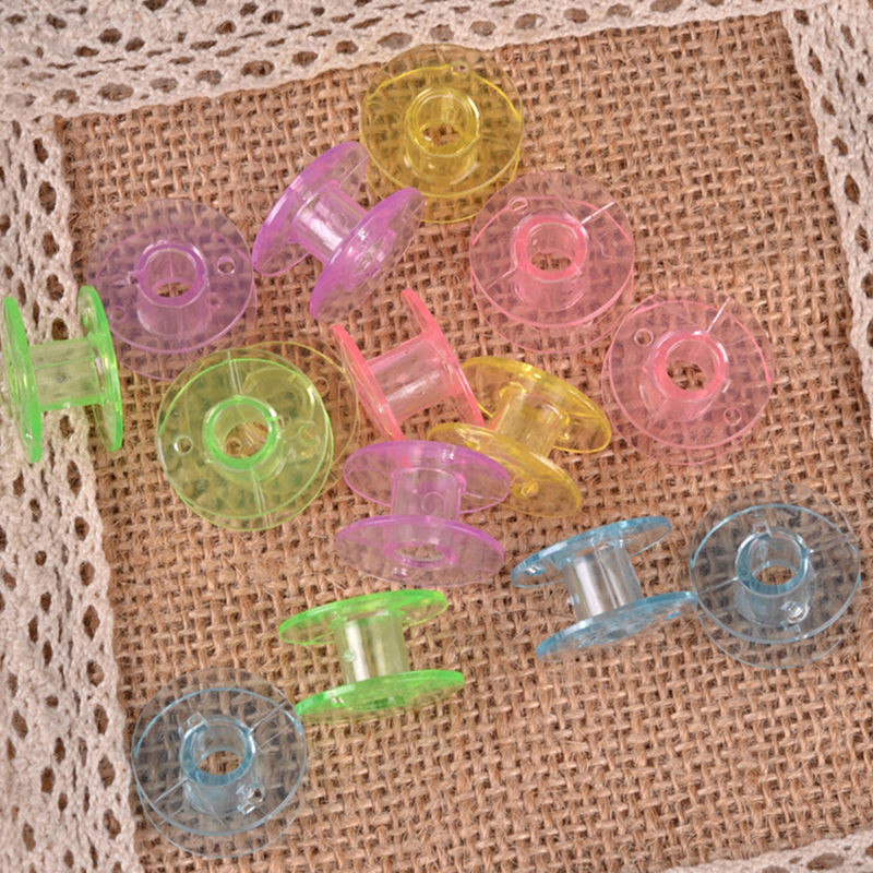 OEM 25Pcs/Set Empty Bobbins Sewing Machine Spools Colorful Plastic Case Storage Box Needlework Tool For Brother Janome Singer Elna