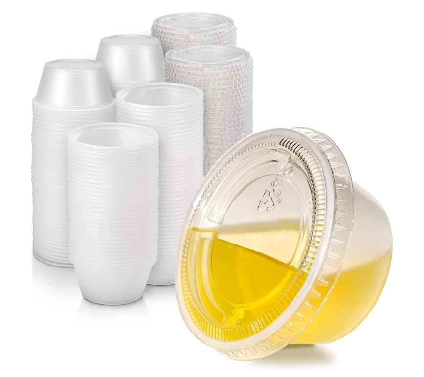 1OZ Plastic Disposable Jello Shot Cups with Lids/Souffle Portion/Sauce Salad Dressing Custom Plastic Cups Sauce Cup