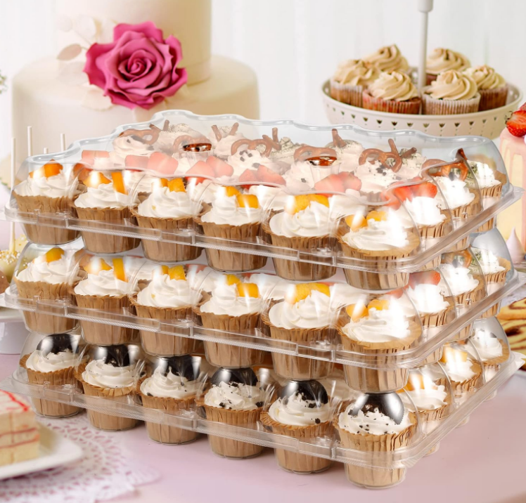 Cupcake Carry Boxes Clear Plastic Disposable Containers Storage Tray Custom Blister Packaging Boxes cake