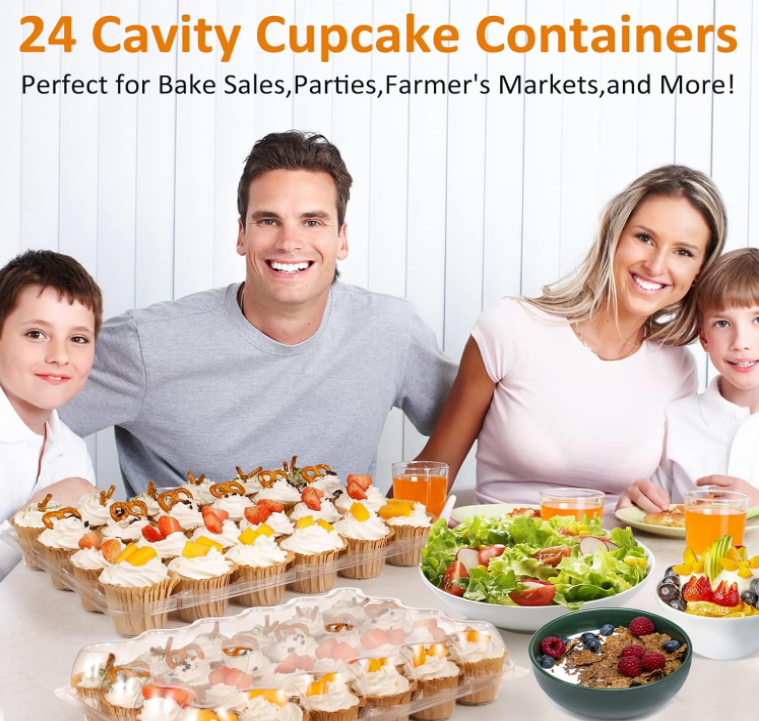 Cupcake Carry Boxes Clear Plastic Disposable Containers Storage Tray Custom Blister Packaging Boxes cake