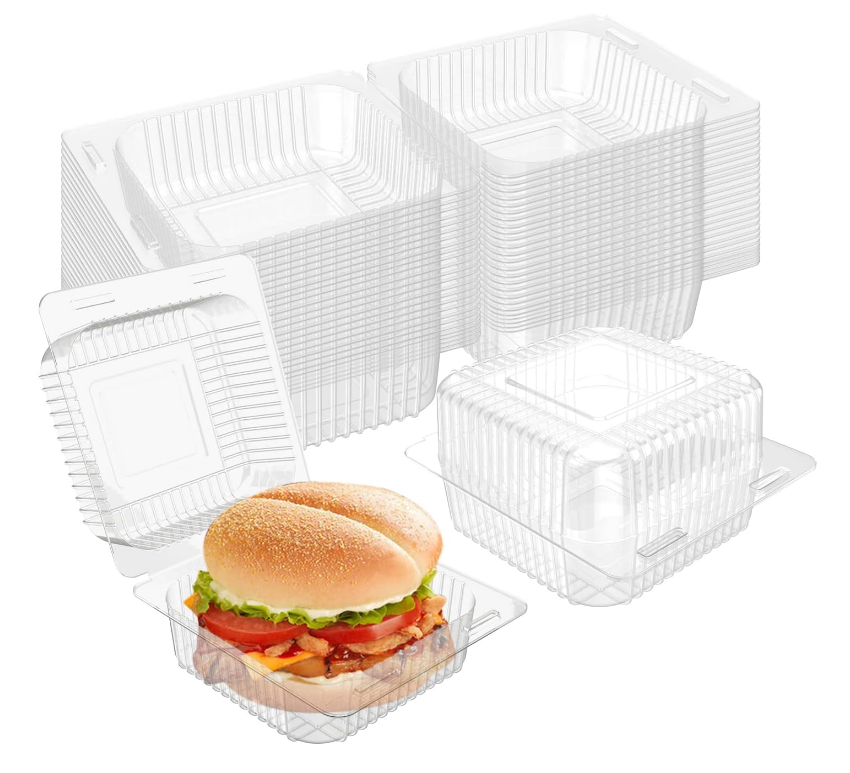 Dessert Cakes Hinged Take Out Containers Disposable Plastic Food Box Package Blister Boxes Cake