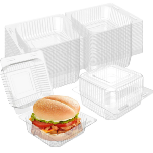 Dessert Cakes Hinged Take Out Containers Disposable Plastic Food Box Package Blister Boxes Cake