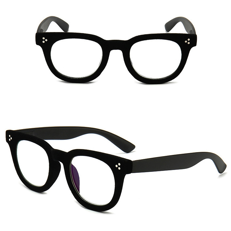 New design Anti blue light flocking reading glasses Plastic frame Presbyopic glasses Warm reading glasses for old man