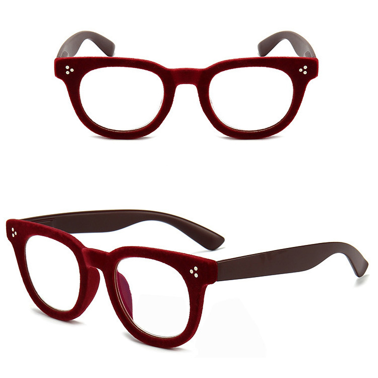 New design Anti blue light flocking reading glasses Plastic frame Presbyopic glasses Warm reading glasses for old man