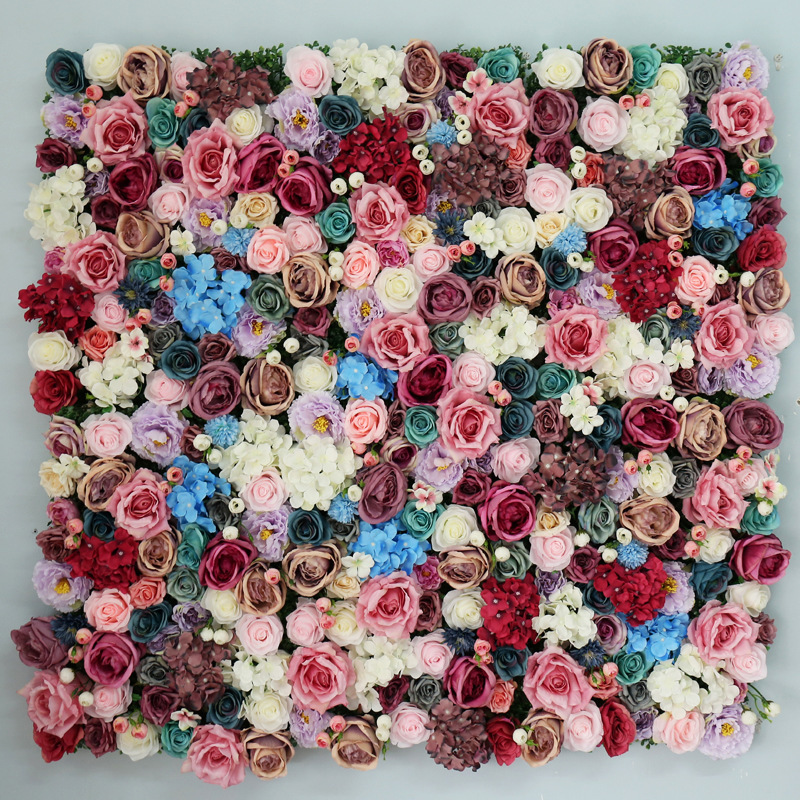 luxury artificial flower wall panel 3D fake flower decoration for wedding restaurant mall wall decorative