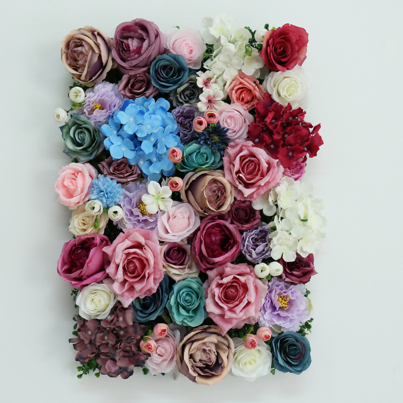 luxury artificial flower wall panel 3D fake flower decoration for wedding restaurant mall wall decorative