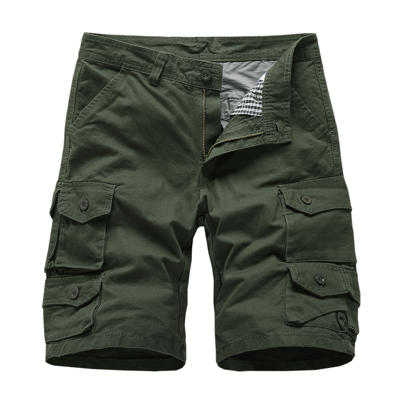 Men Streetwear Cargo Shorts High Quality Black Multi Pockets Cotton Men Cargo Shorts