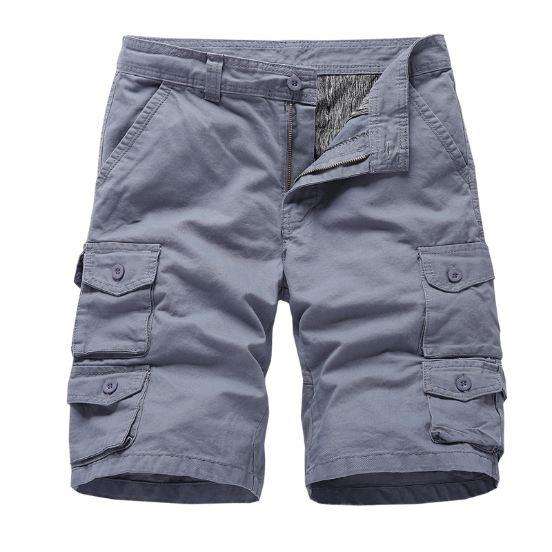 Men Streetwear Cargo Shorts High Quality Black Multi Pockets Cotton Men Cargo Shorts