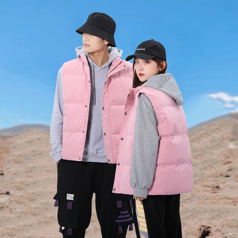 Autumn and winter high quality casual vest solid sleeveless plus jacket thickened warm custom men bubble puffer gilets vest