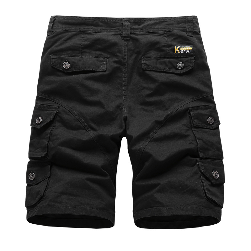 Men Streetwear Cargo Shorts High Quality Black Multi Pockets Cotton Men Cargo Shorts