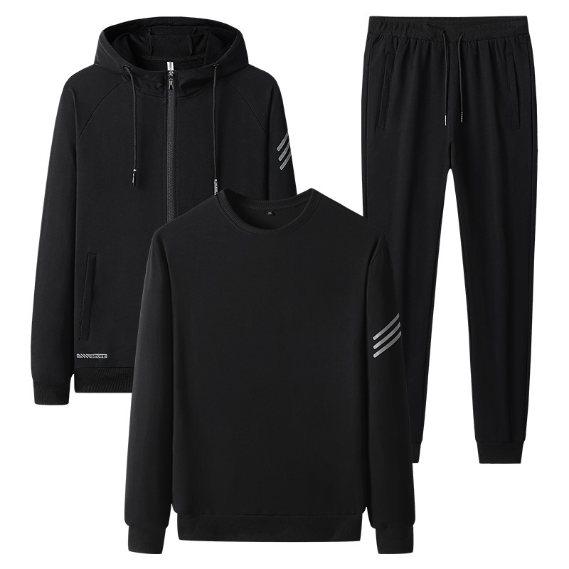 Jogging Printing Casual Men Track Suits Tracksuits Black White Casual 2 Pieces Sports Suits