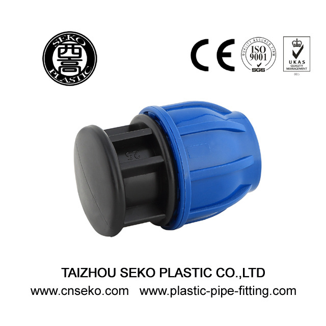 pp pe compression fittings end cap irrigation pipe fittings