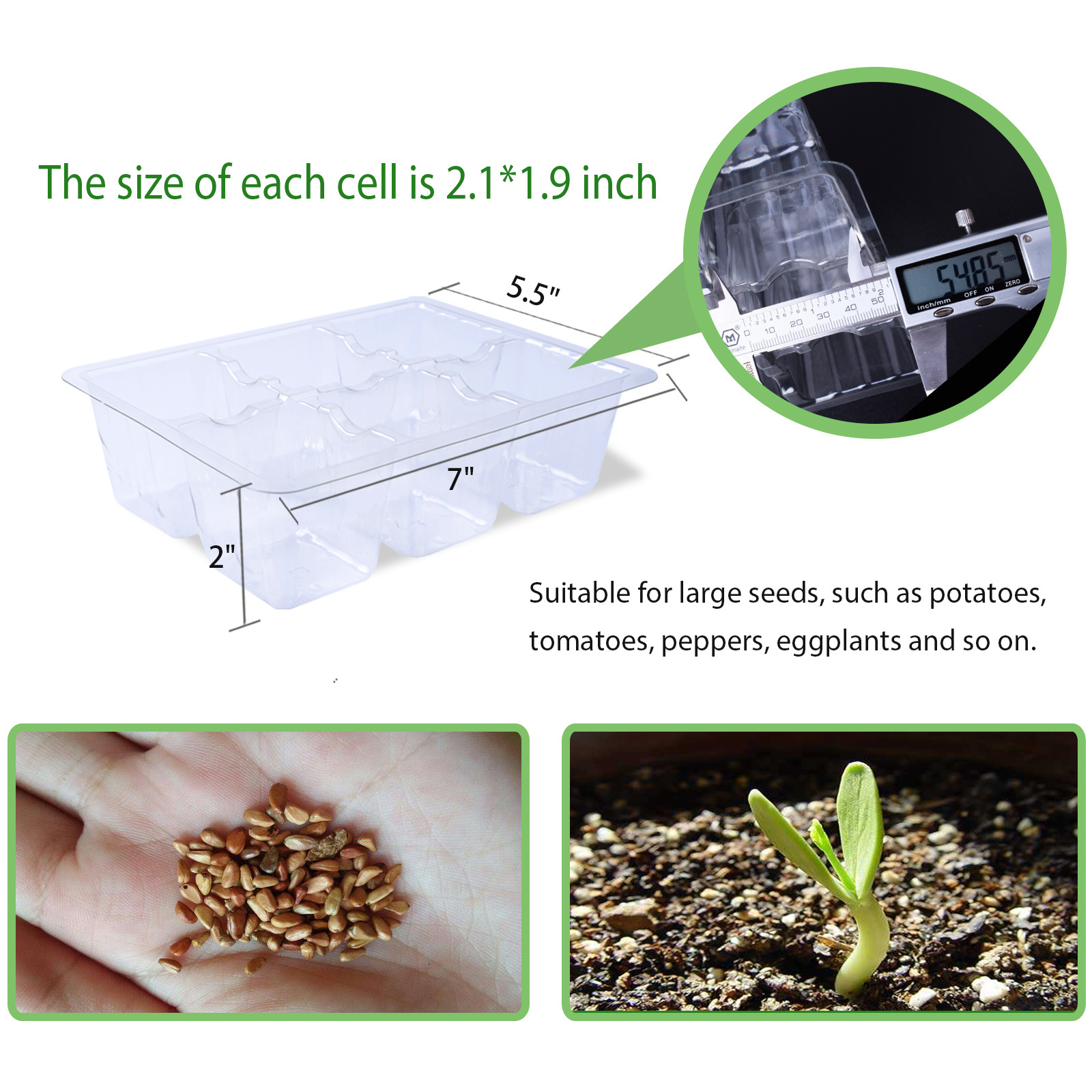 Rectangle Vegetables Flowers Greenhouse Mesh Seedling Tray Plastic Seedling Tray Nursery Plug Plant Grow Tray