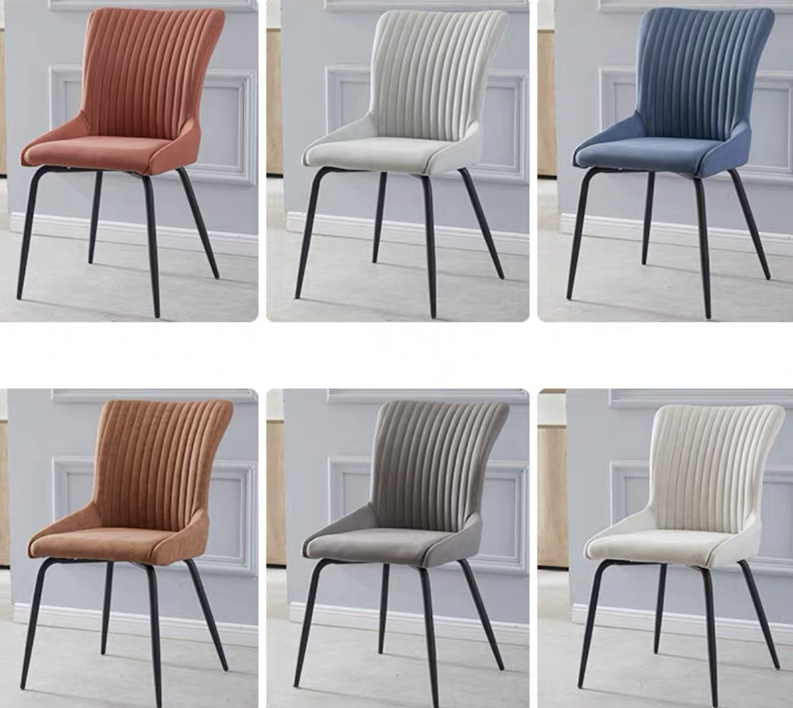 New Design Nordic Dining Chair Living Room Chair and Weeding Chair fabric seat metal leg with powder coating