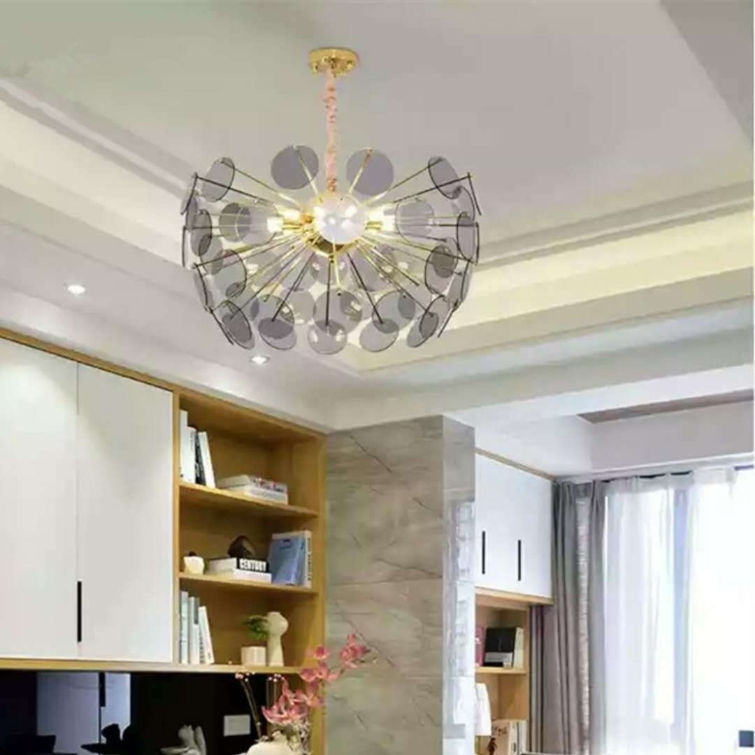 Modern Sputnik Chandelier 8 Lights Fireworks Pendant Lighting Adjustable Ceiling Light Fixture for Bedroom Living Room