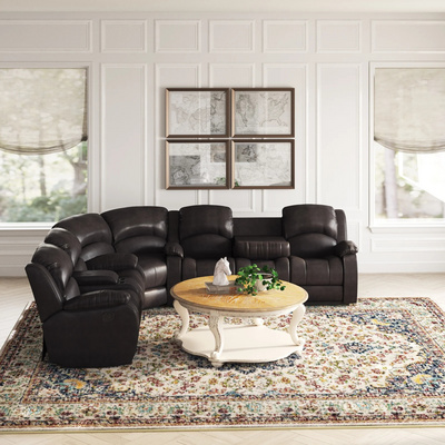 XIHAO Wholesale Price Leather Curved Sectional Reclining Chair Sofa Set Furniture Recliner Living Room