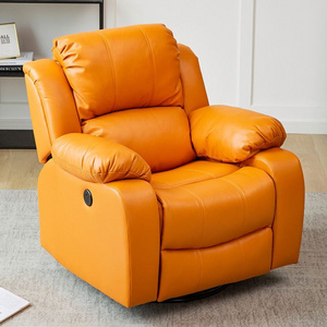 XIHAO Cinema Custom PU And Fabric Manual Orange Recliner Sofa Recliner TV Chair