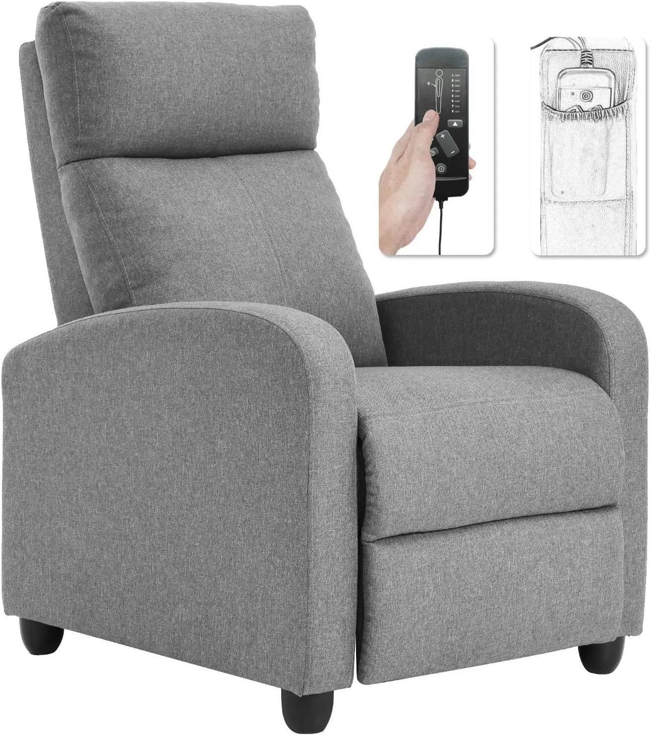 XIHAO Winback Massage Single Sofa Modern Pu Leather Reclining Chair Easy Lounge Curved Recliner Sofa Electric