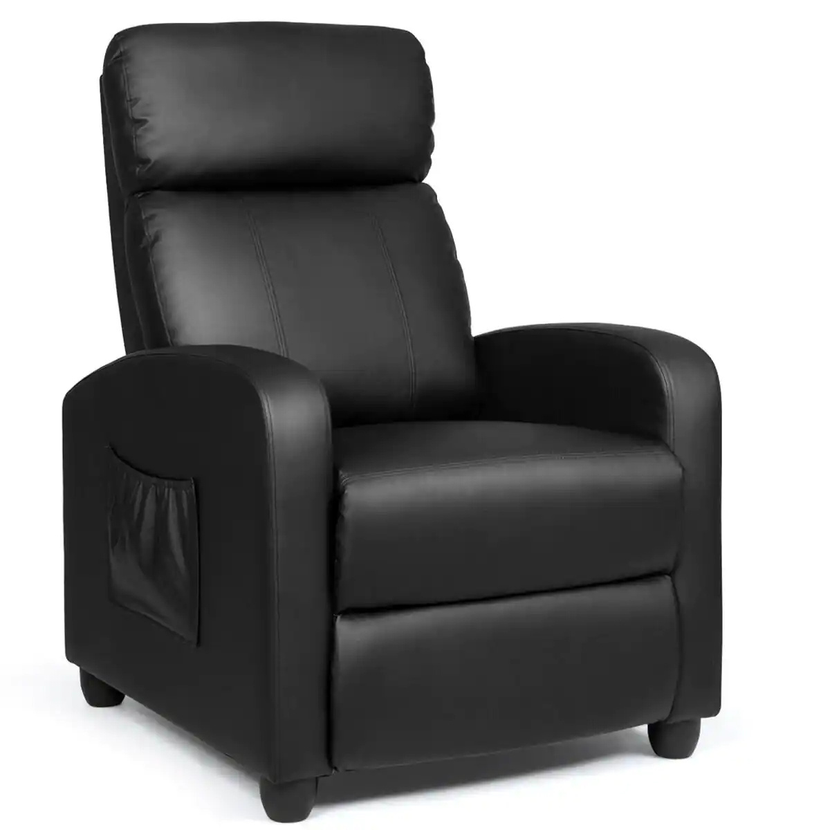 XIHAO Black Leather Power Reclining Reclinables De Cuero Home Movie Seats Theatre Chair Recliner