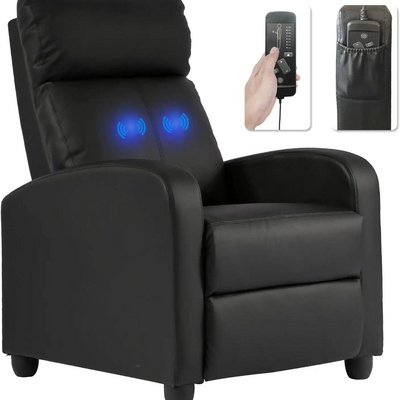 XIHAO Winback Massage Single Sofa Modern Pu Leather Reclining Chair Easy Lounge Curved Recliner Sofa Electric